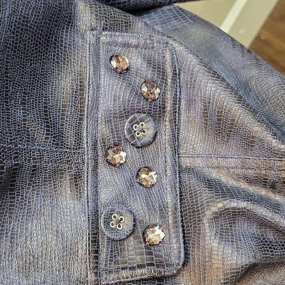 Alfred Dunner Embossed Faux Leather Embellished Jacket - Picture 4 of 12